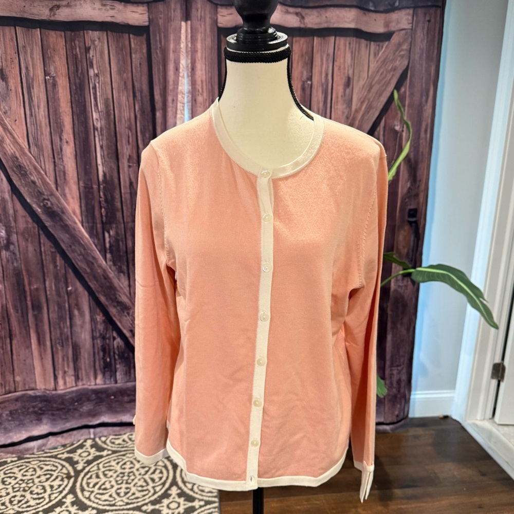 Silk Pendleton Peach Button Down Long Sleeve Shir… - image 1